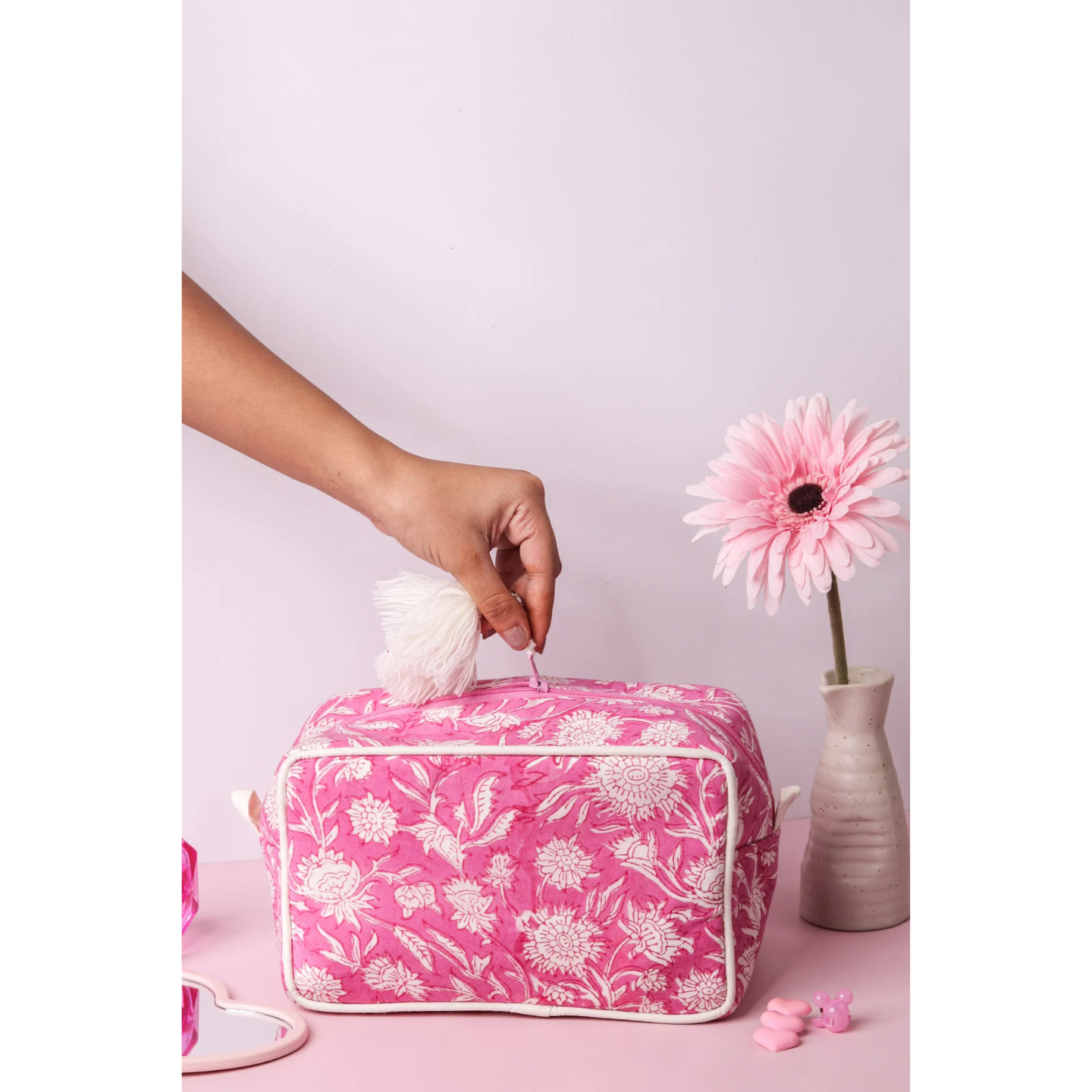 Ayuda Homes - Gulabi - Multi Utility Pouch - Totally Indian