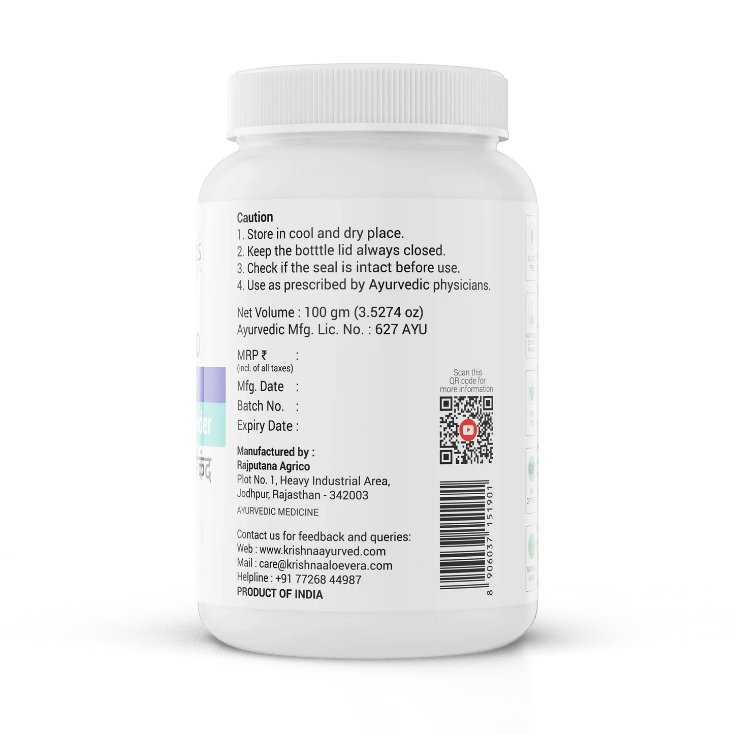 Krishna Ayurved Vidari Kand Powder - Totally Indian