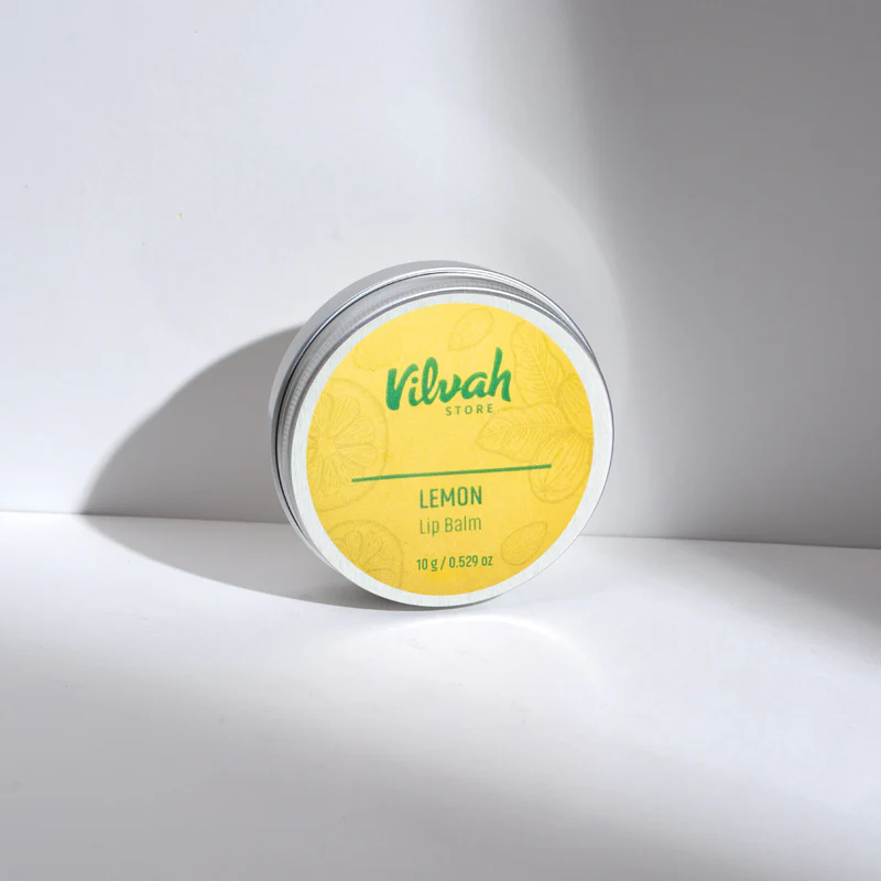 Vilvah Lemon Lip Balm | For Dry, Chapped & Pigmented Lips | Infused With Authentic Annapoorna Lemon Extract | Brown Tinted Lip Balm | Suitable for Men & Women | Indian product Online Shopping Store