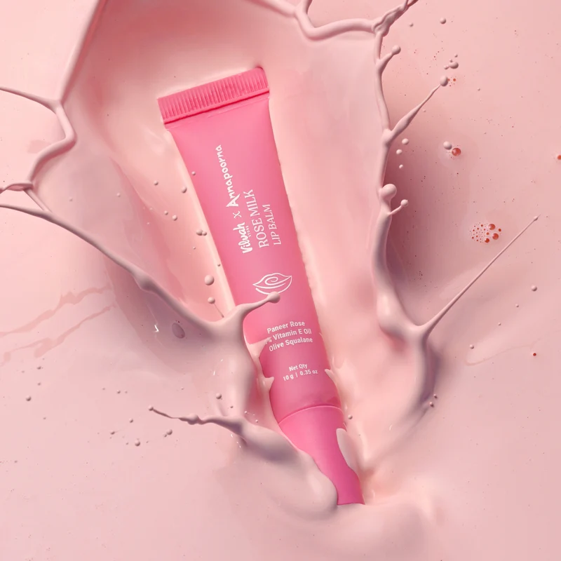 Vilvah Annapoorna Rose Milk Lip Balm | For Dry, Chapped & Pigmented Lips | Infused With Paneer Rose Petals | Tinted Lip Balm | Suitable for Men & Women  | Indian product Online Shopping Store