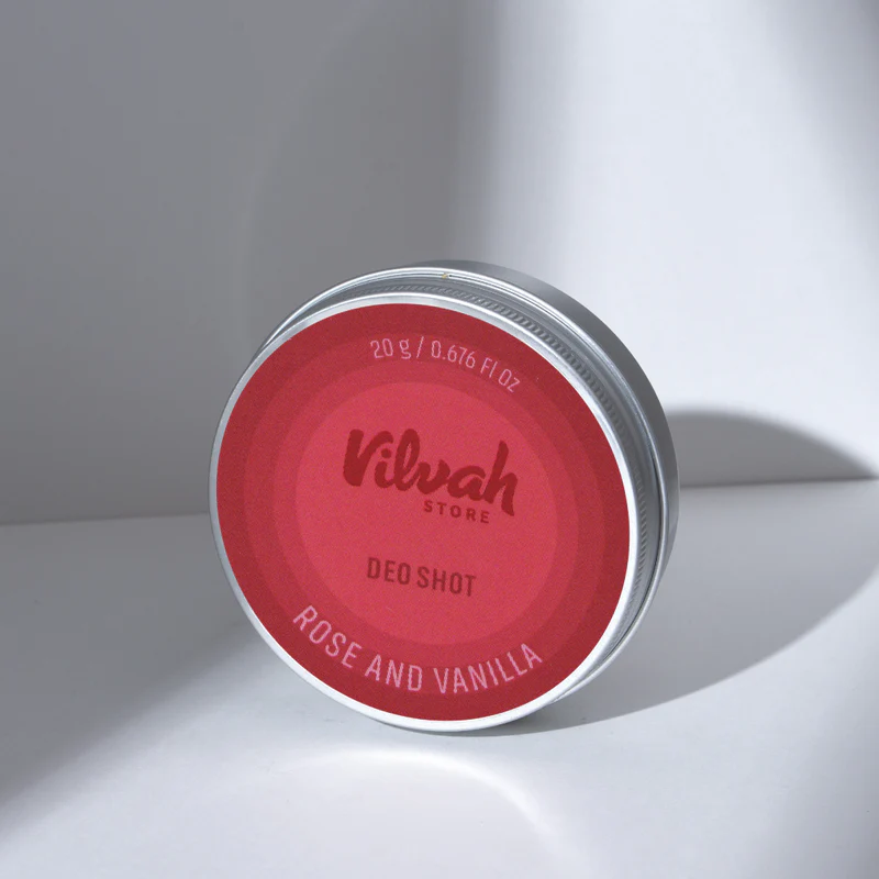Vilvah Rose & Vanilla Deo Shot | Natural Underarm Deodorant for Odour Control & Dark Underarms | Absorbs Odour, Soothes Skin & Refreshes with Natural Fragrance | With Shea Butter, Rose & Vanilla Oils | Men & Women | Indian product Online Shopping Store