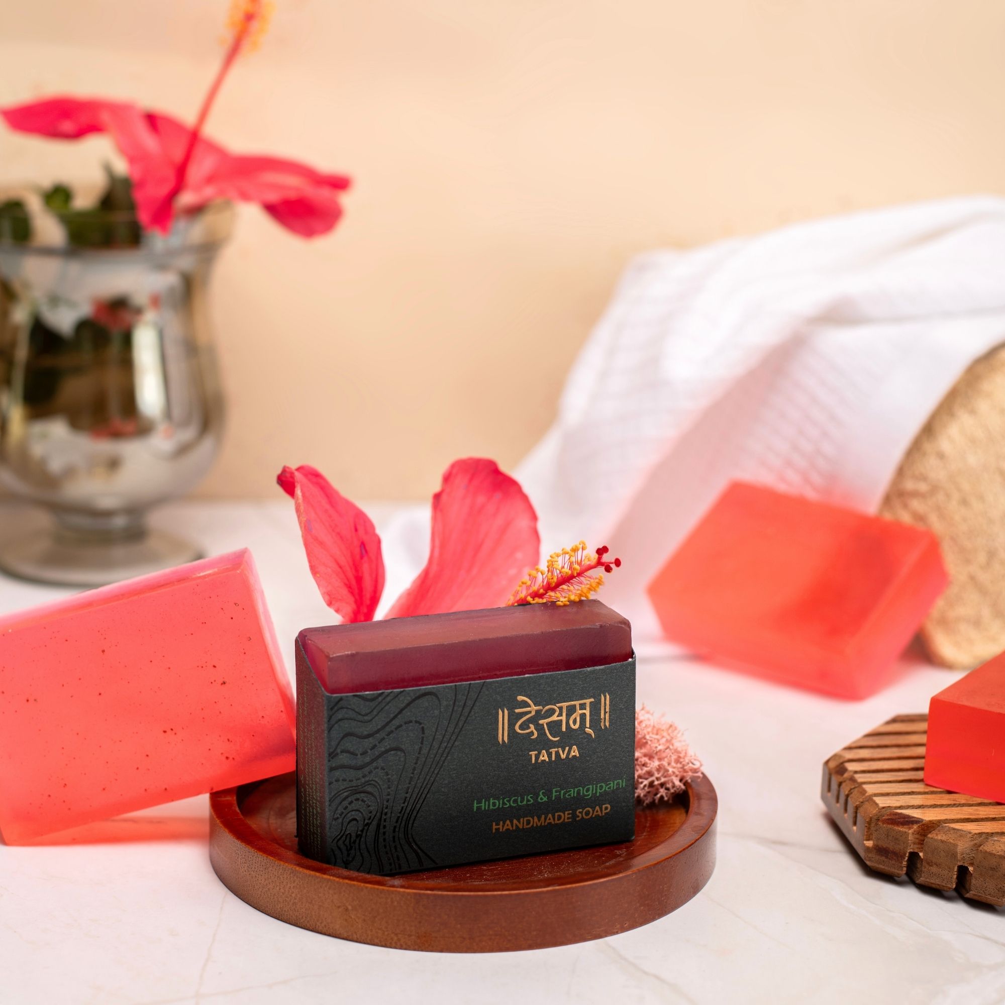 Desam Organics Hibiscus & Frangipani Handmade Organic Soap  | Indian product Online Shopping Store