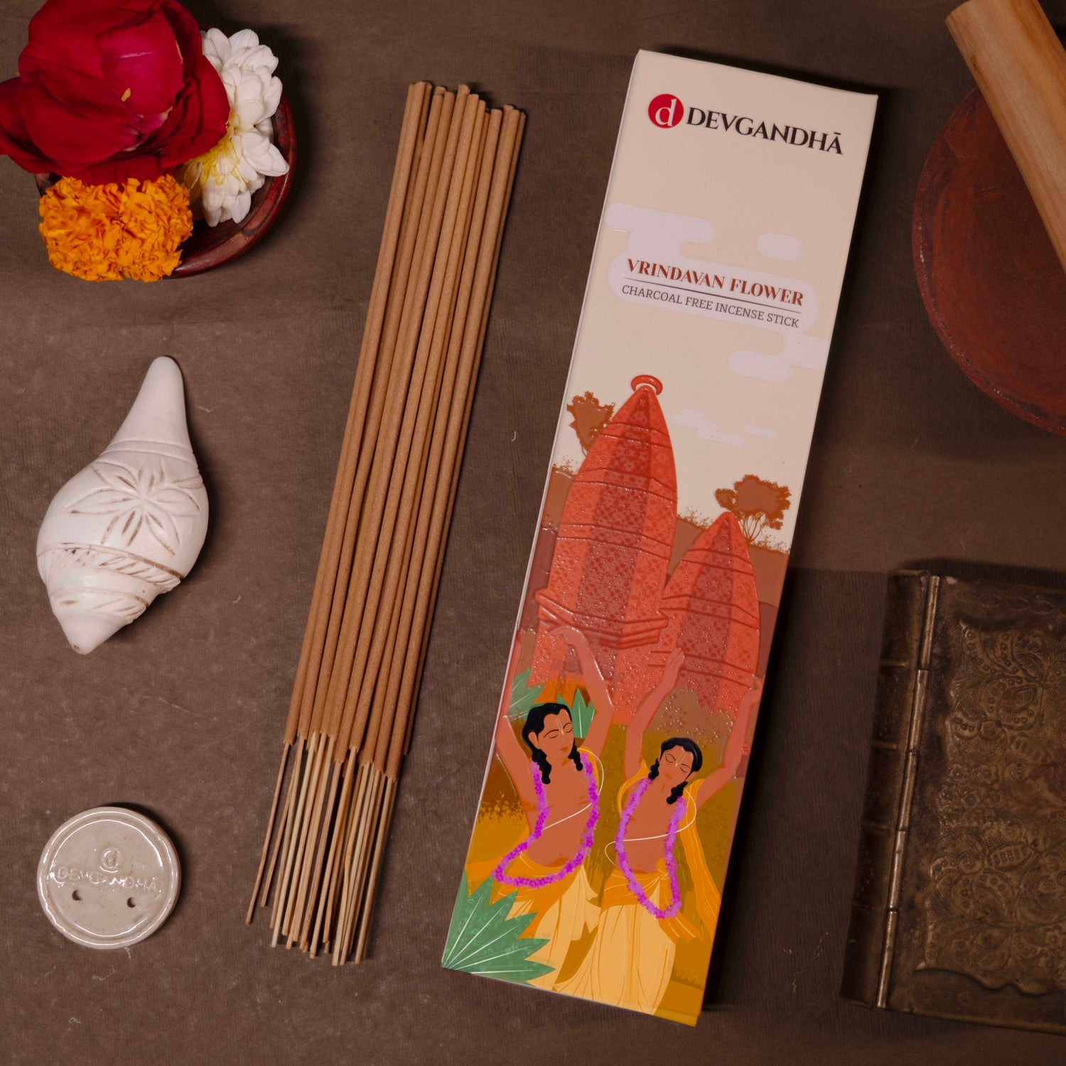 Devgandha Vrindavan Flower Charcoal-free Incense Sticks | (Approx. 60 Sticks) | Indian product Online Shopping Store