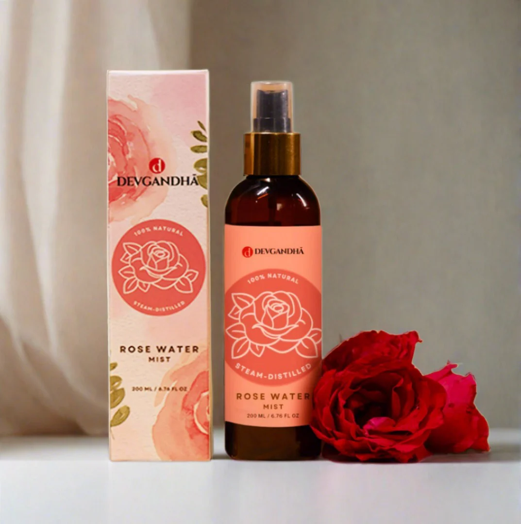 Devgandha Pure Rose Water Mist Spray | Made From Freshly Harvested Kannauj Roses | Indian product Online Shopping Store