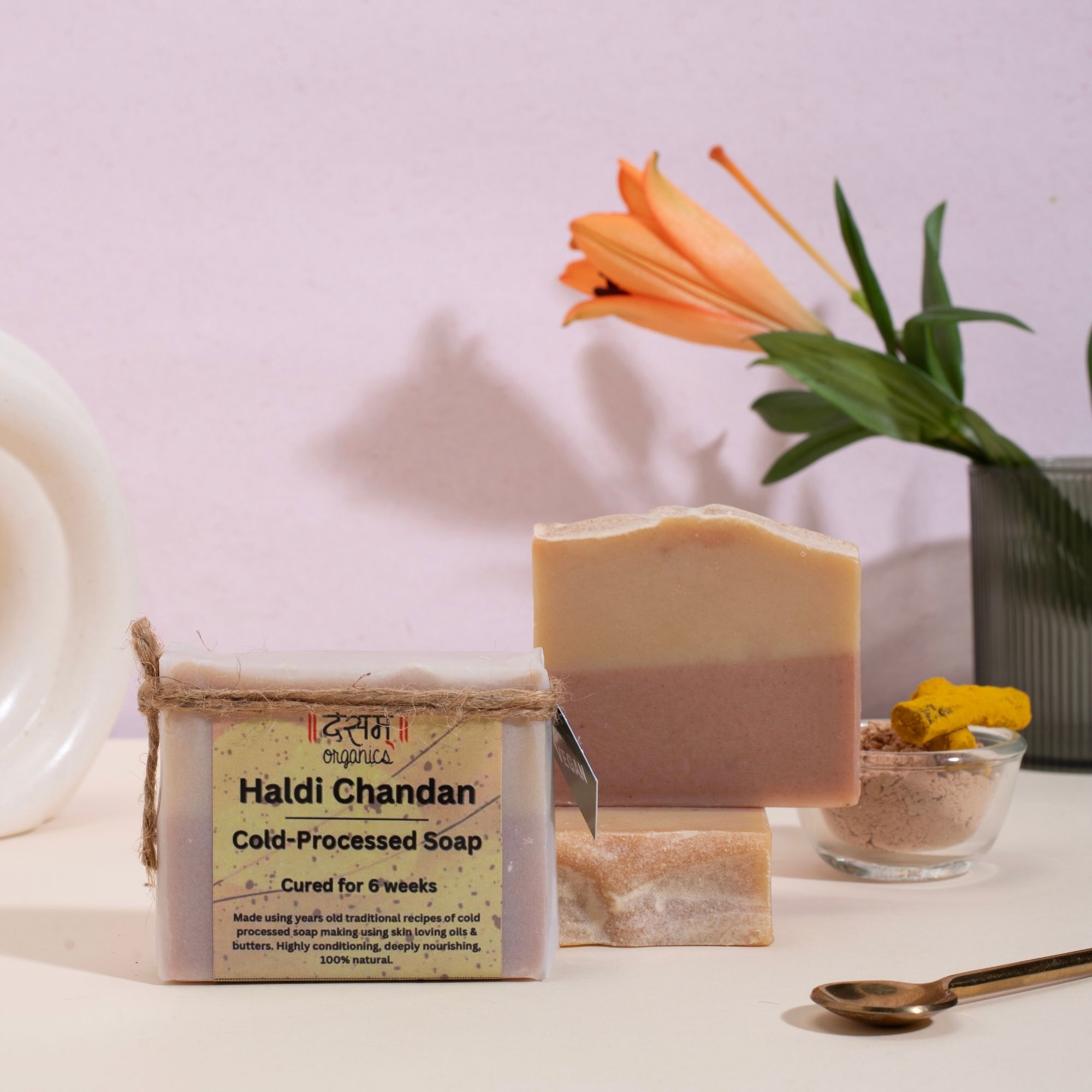 Desam Organics Haldi Chandan Cold Process Ayurvedic Handmade Soap | Indian product Online Shopping Store