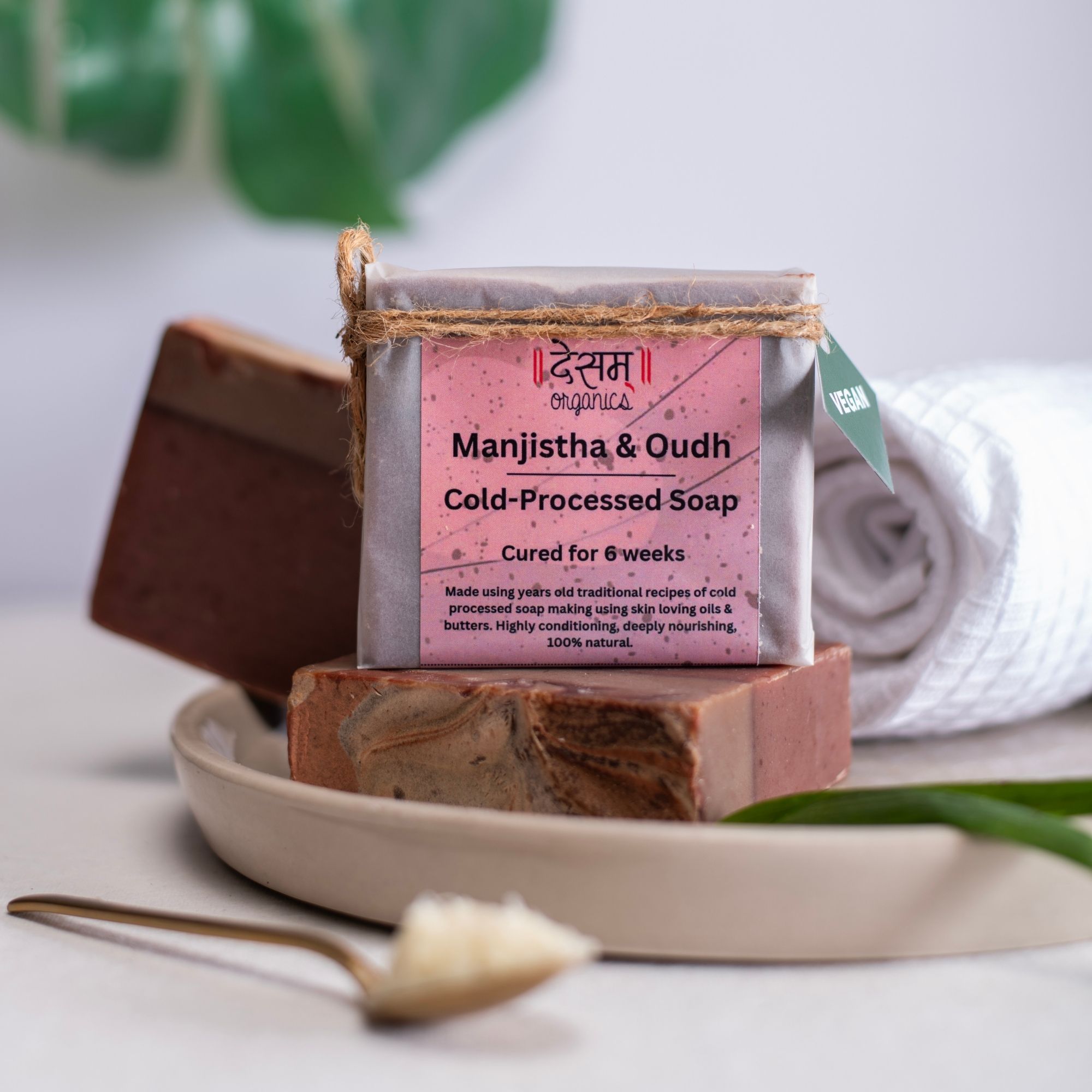 Desam Organics Manjistha & Oudh Cold Process Artisanal Handmade Soap | Indian product Online Shopping Store