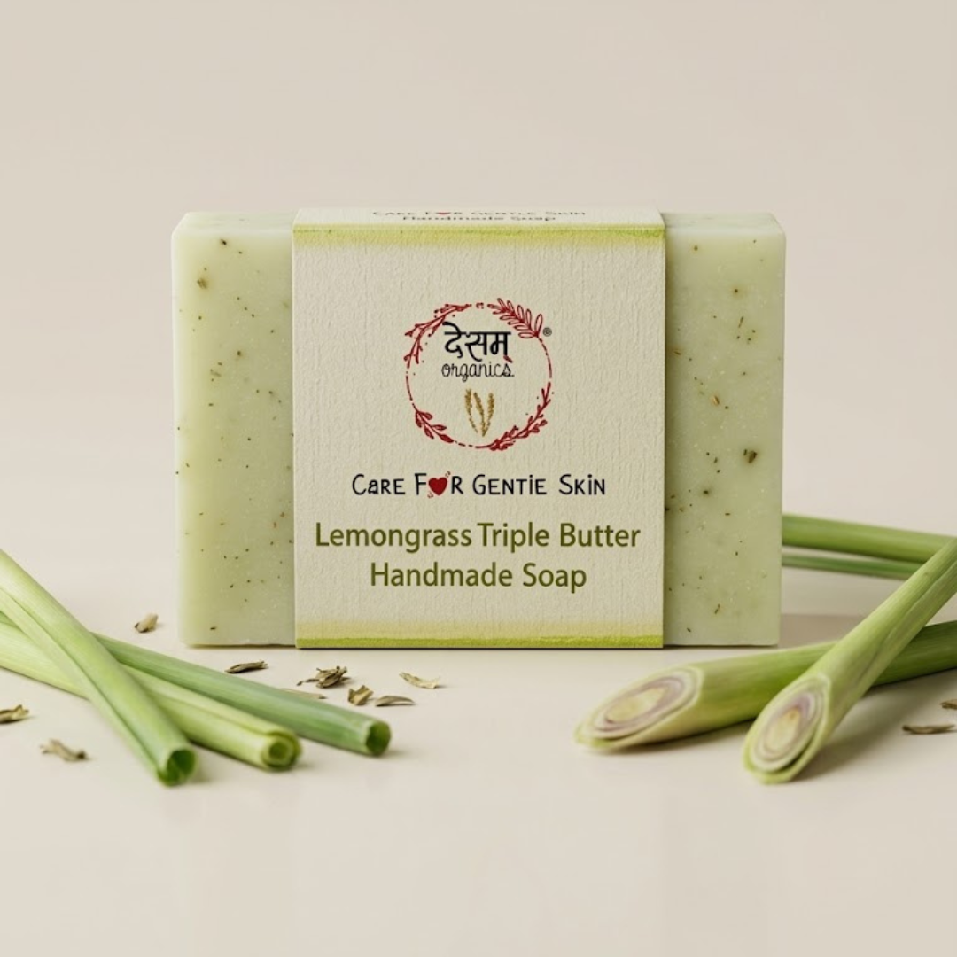Desam Organics Lemongrass Triple Butter Handmade Natural Bathing Bar | Indian product Online Shopping Store