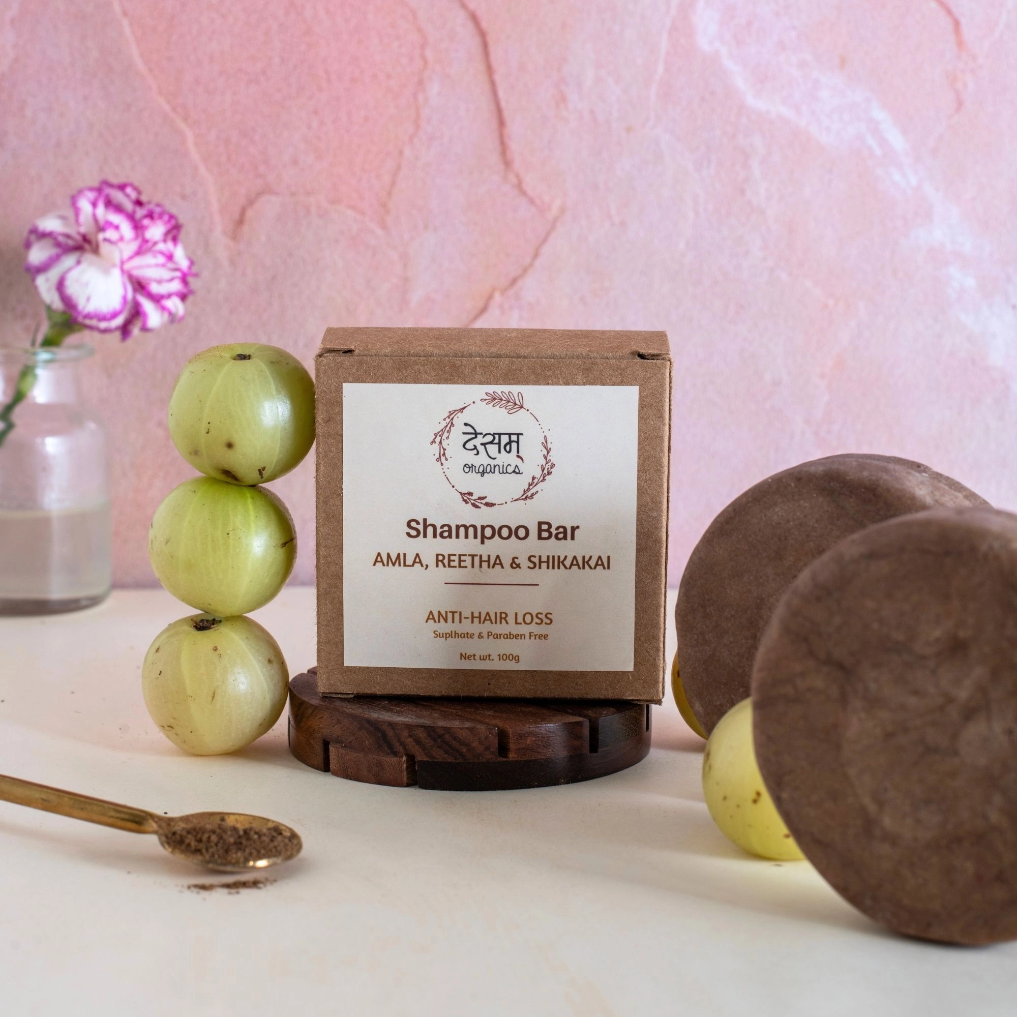 Desam Organics Amla Reetha Shikakai Shampoo Bar | For Thick & Healthy Hair | 125g
