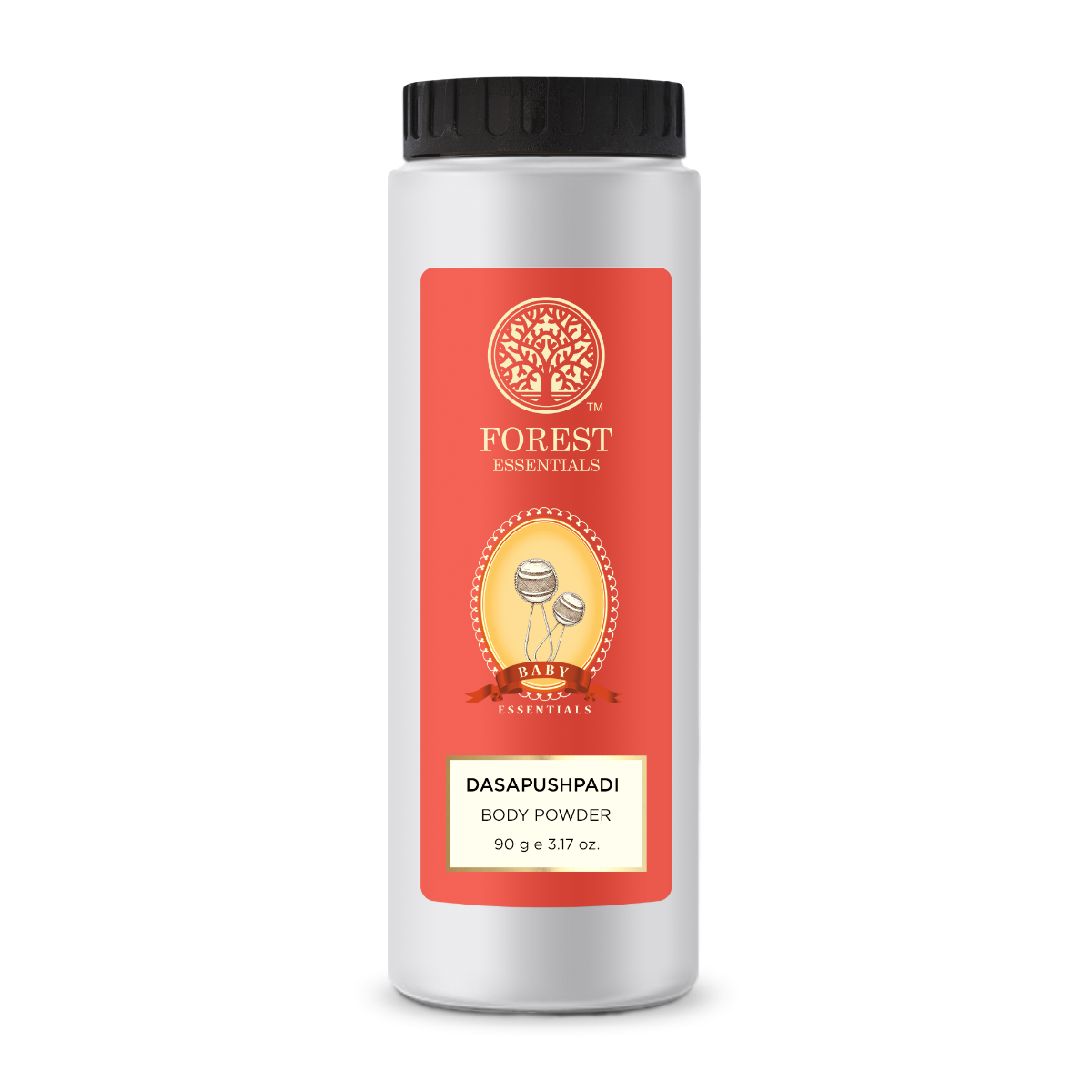 Forest Essentials Baby Body Powder Dasapushpadi | Talc-Free Natural Powder with Cornstarch & 10 Specific Herbs for Baby Care | Gentle & Safe