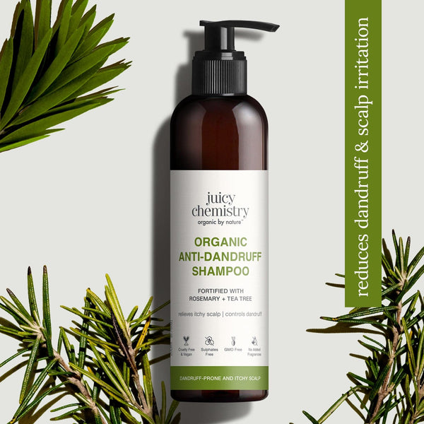 Juicy Chemistry Organic Anti-Dandruff Shampoo Fortified with Rosemary + Tea Tree