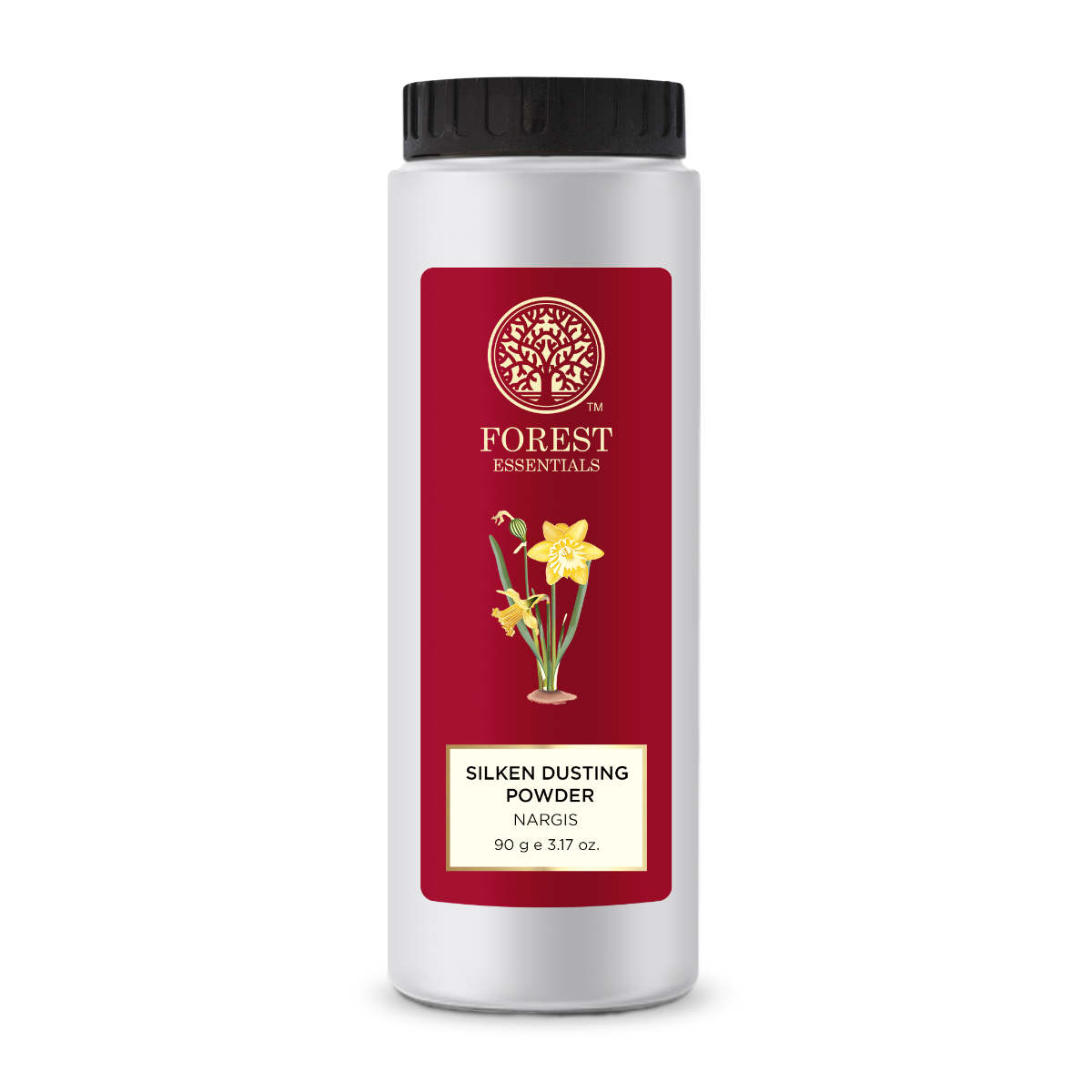 Forest Essentials Silken Dusting Powder Nargis | Natural Body Powder with Nargis Essential Oil | Corn Starch with Cocoa Butter | Leaves Skin Fresh, Soft & Fragrant