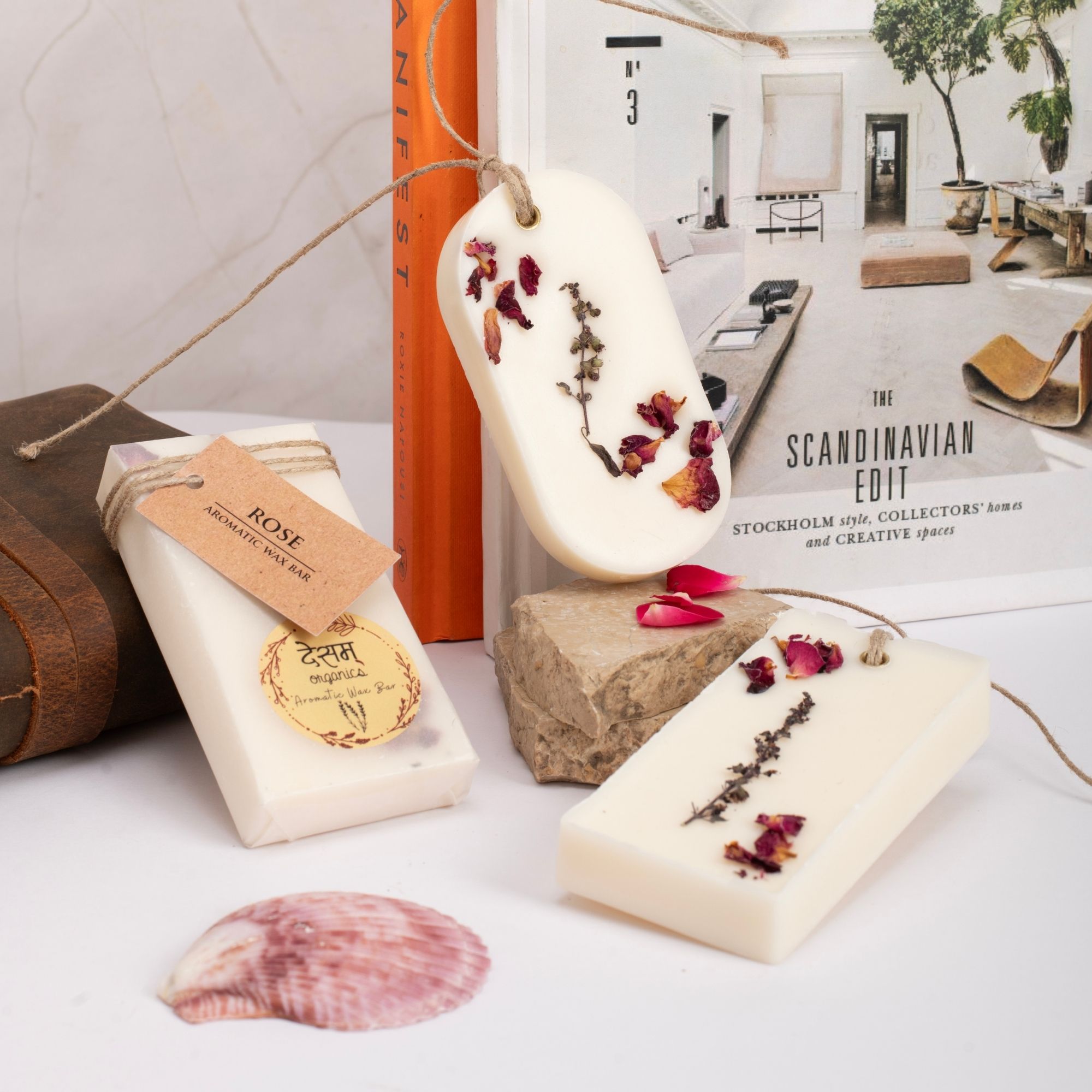 Desam Organics Rose Aroma Wax Bar ( Wardrobe & Drawer Freshener)