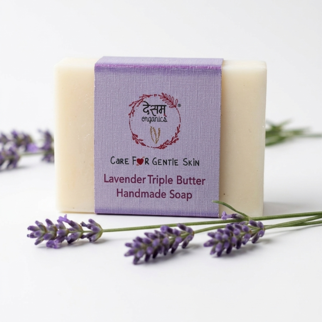 Desam Organics Lavender Triple Butter Handmade Natural Bathing Bar