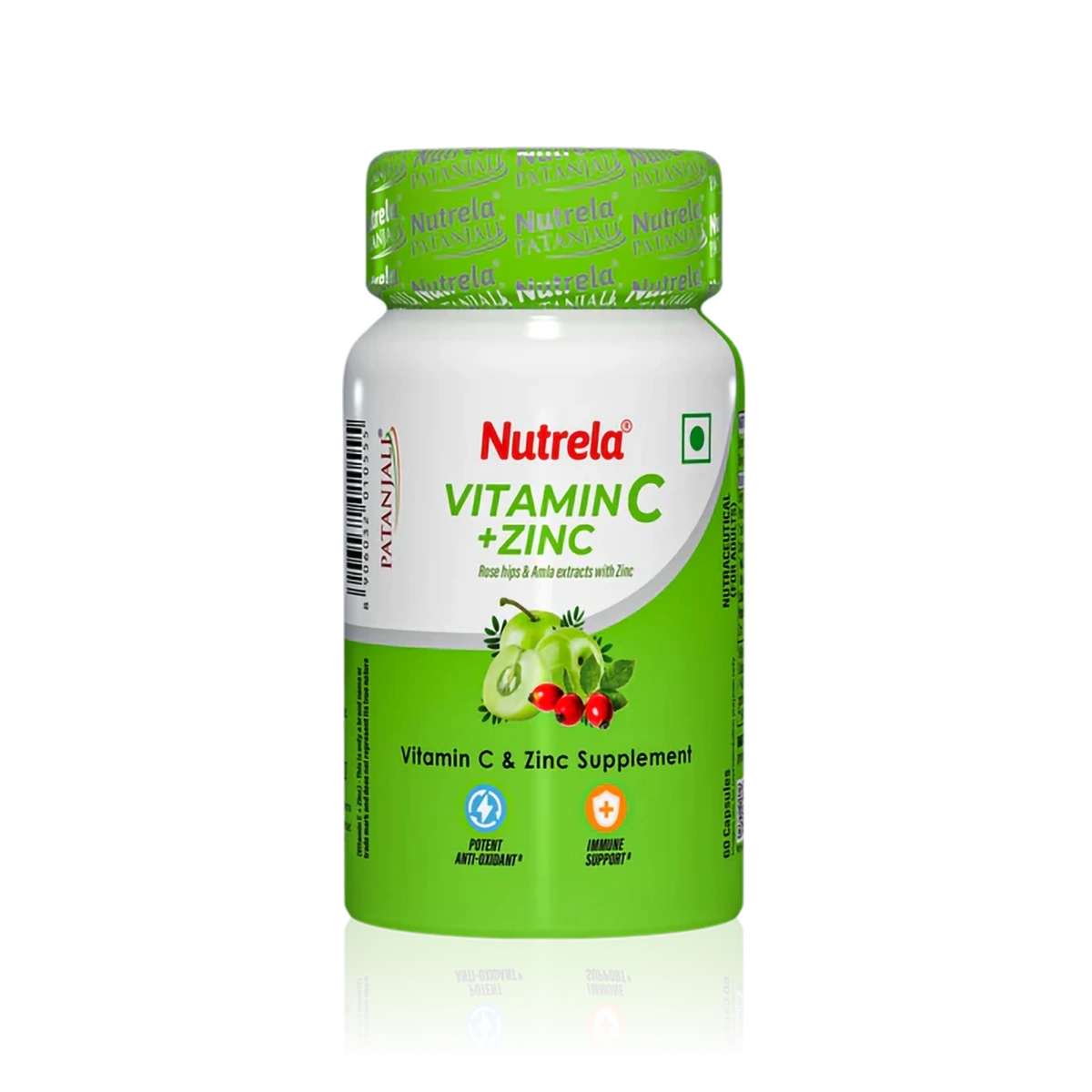 Patanjali Nutrela Vitamin C+ Zinc-60 Capr