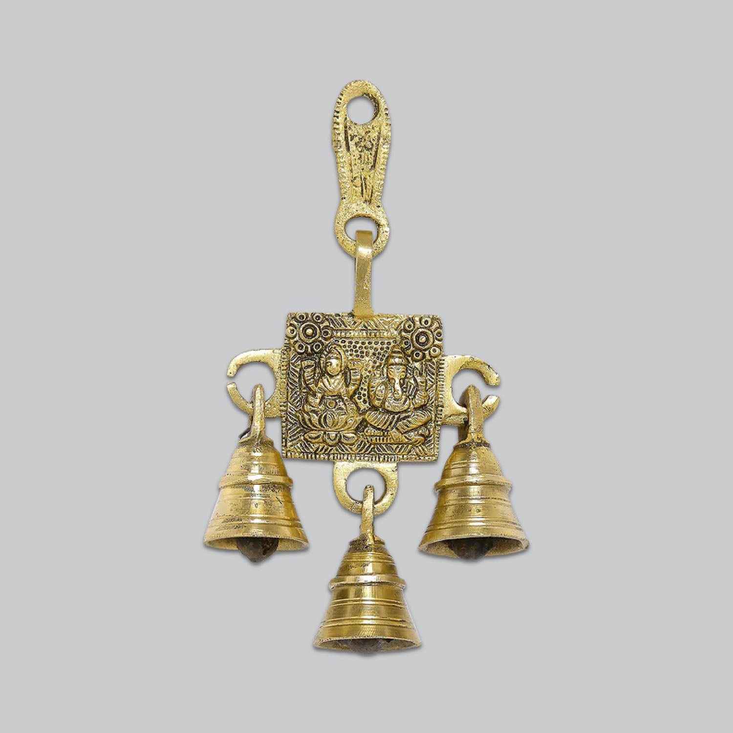 Brass Ganesha and Laxmi Temple Bell 5 in x 7 in_1 | Indian product Online Shopping Store