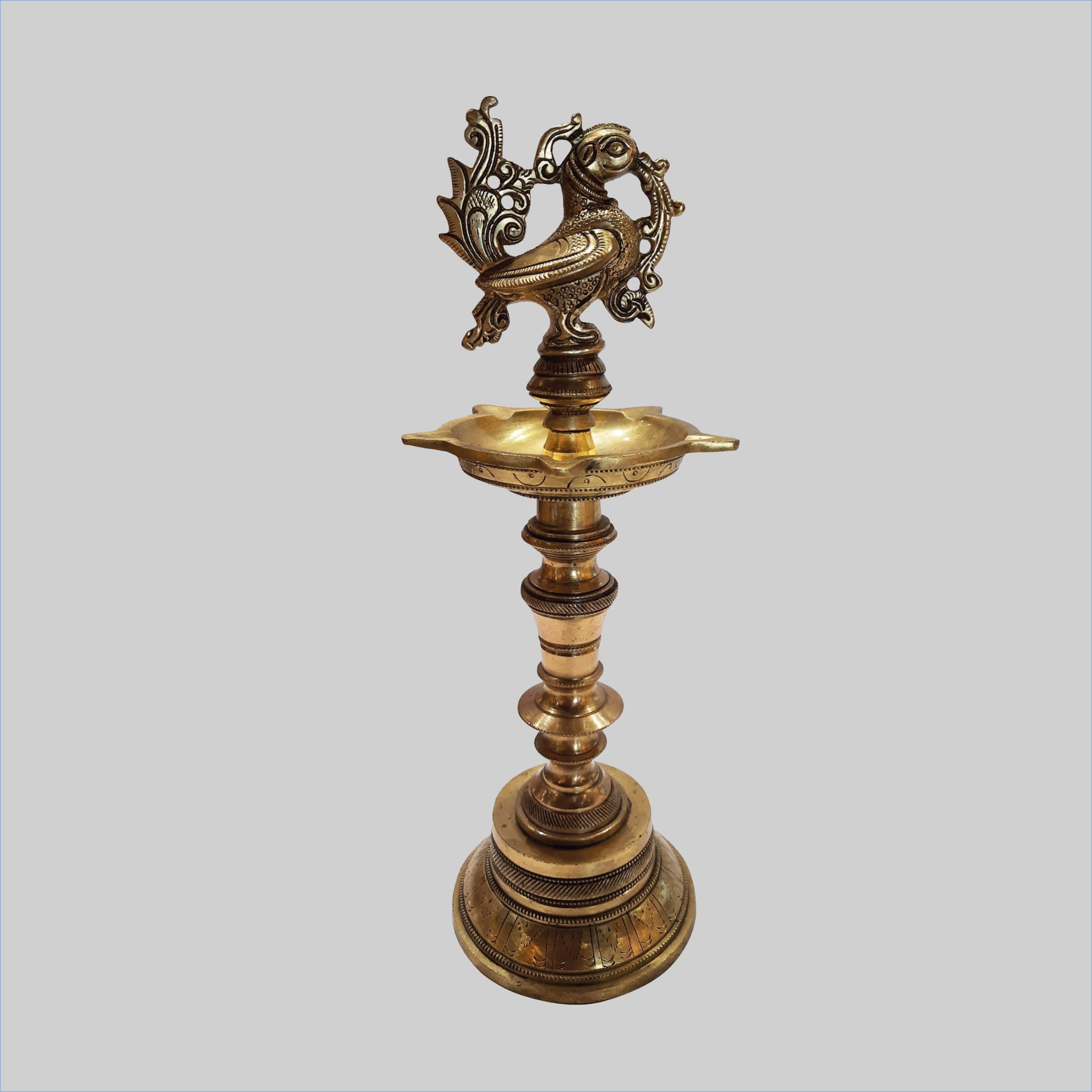 Brass Peacock Deepak with Stand 12 in_1 | Indian product Online Shopping Store