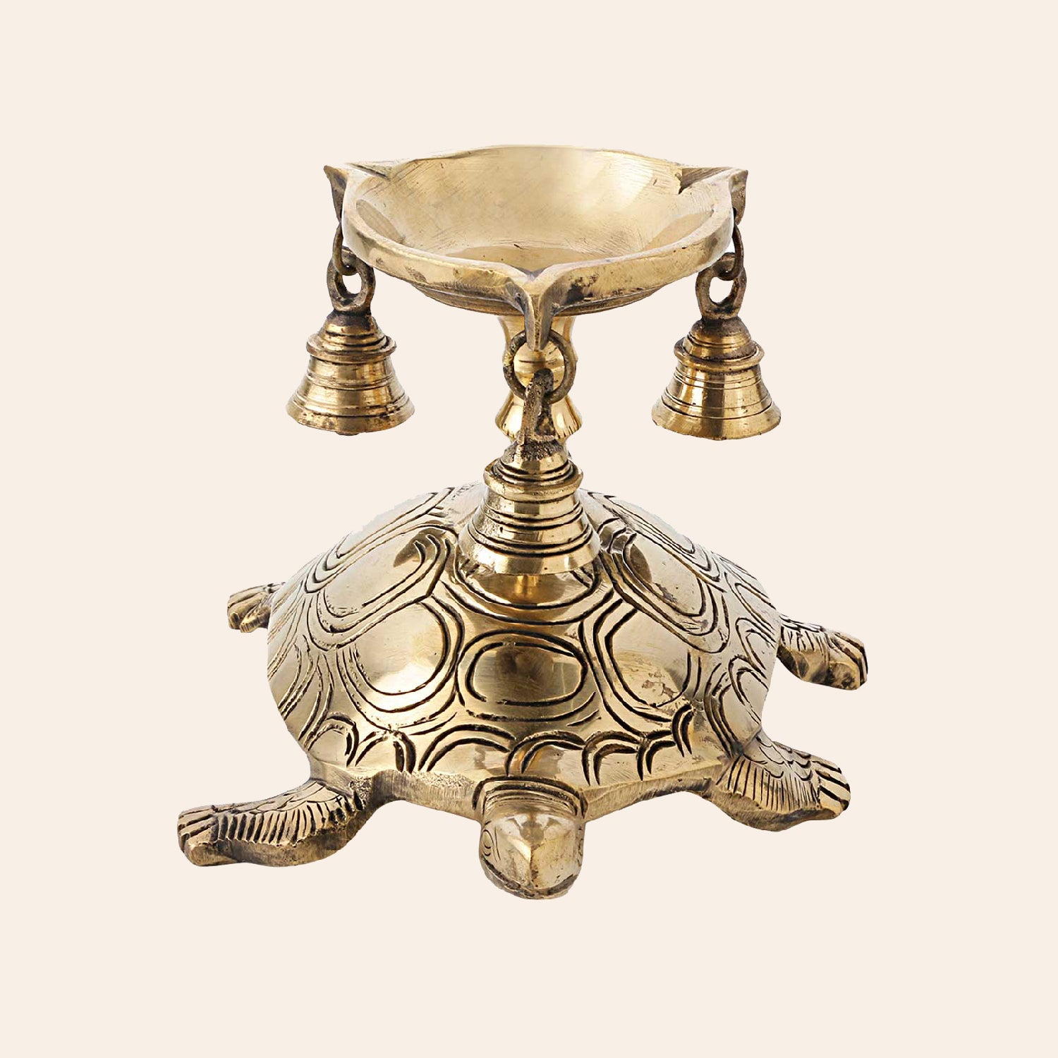 Brass Tortoise Base Aarti Deepak 6 in_1 | Indian product Online Shopping Store