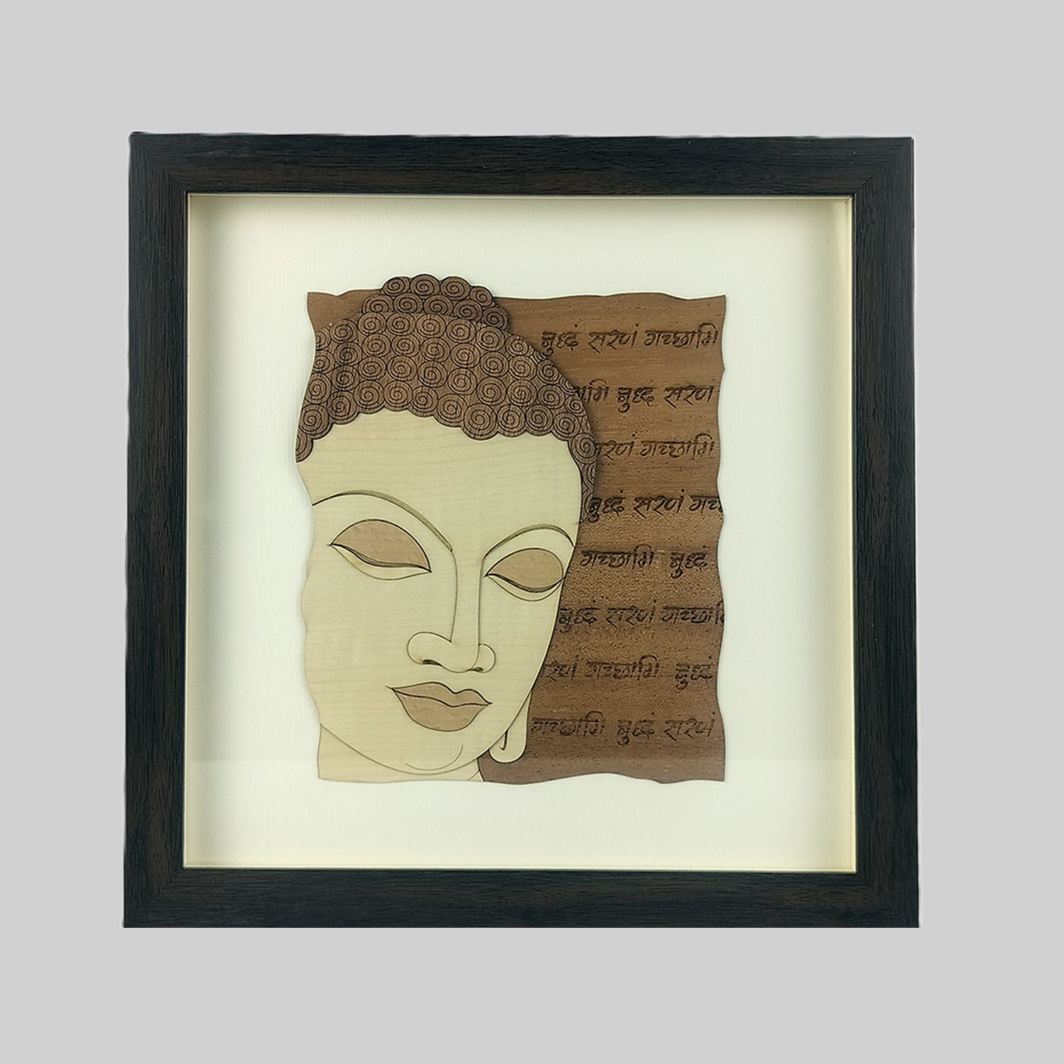 Budha Head Wood Art Frame 10 in x 10 in_1 | Indian product Online Shopping Store