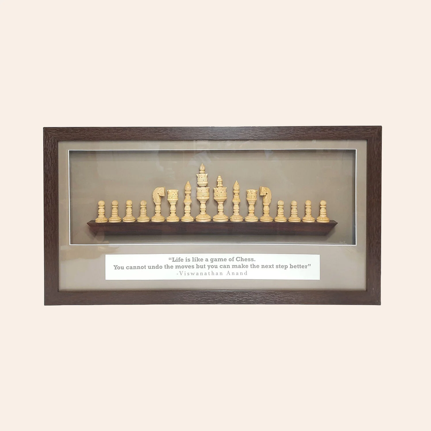 Chess with Slogan Wood Art Frame 12 in x 25 in | Indian product Online Shopping Store