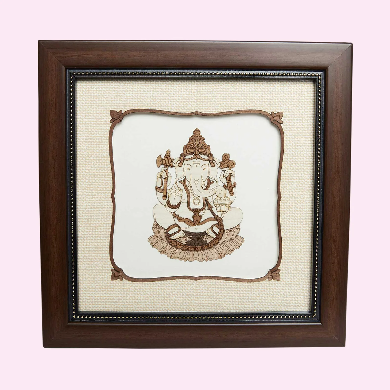 Decorative Ganesha Wood Art Frame 8 in x 8 in_1 | Indian product Online Shopping Store