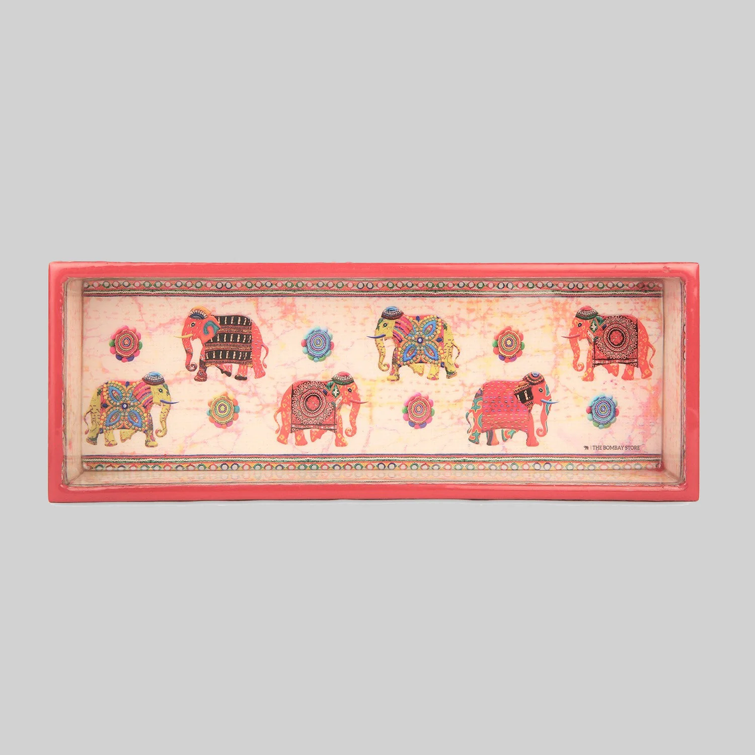 Elephant Fabrication Rectangle Enamel Pen Tray_1 | Indian product Online Shopping Store