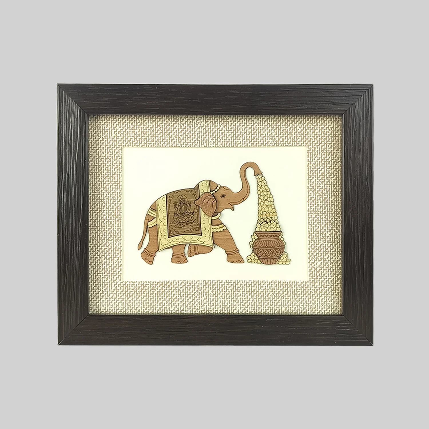 Gaja Laxmi Wood Art Frame 5 in x 6 in_1 | Indian product Online Shopping Store