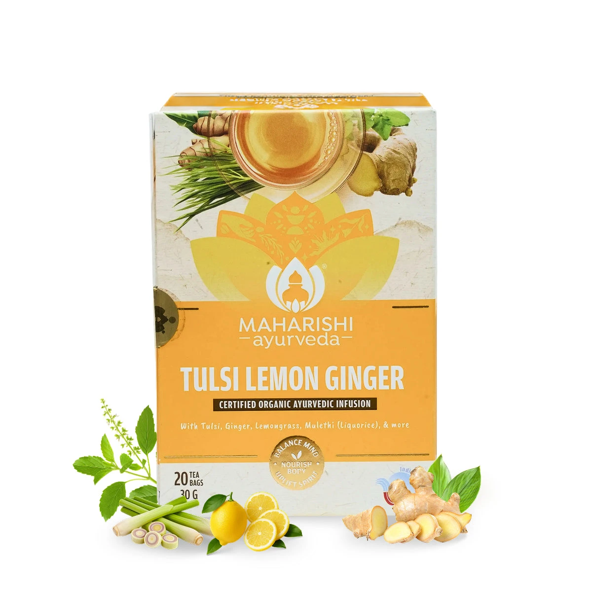 Maharishi Ayurveda Tulsi Lemon Ginger Tea Supports Immunity & Digestion_1 | Indian product Online Shopping Store