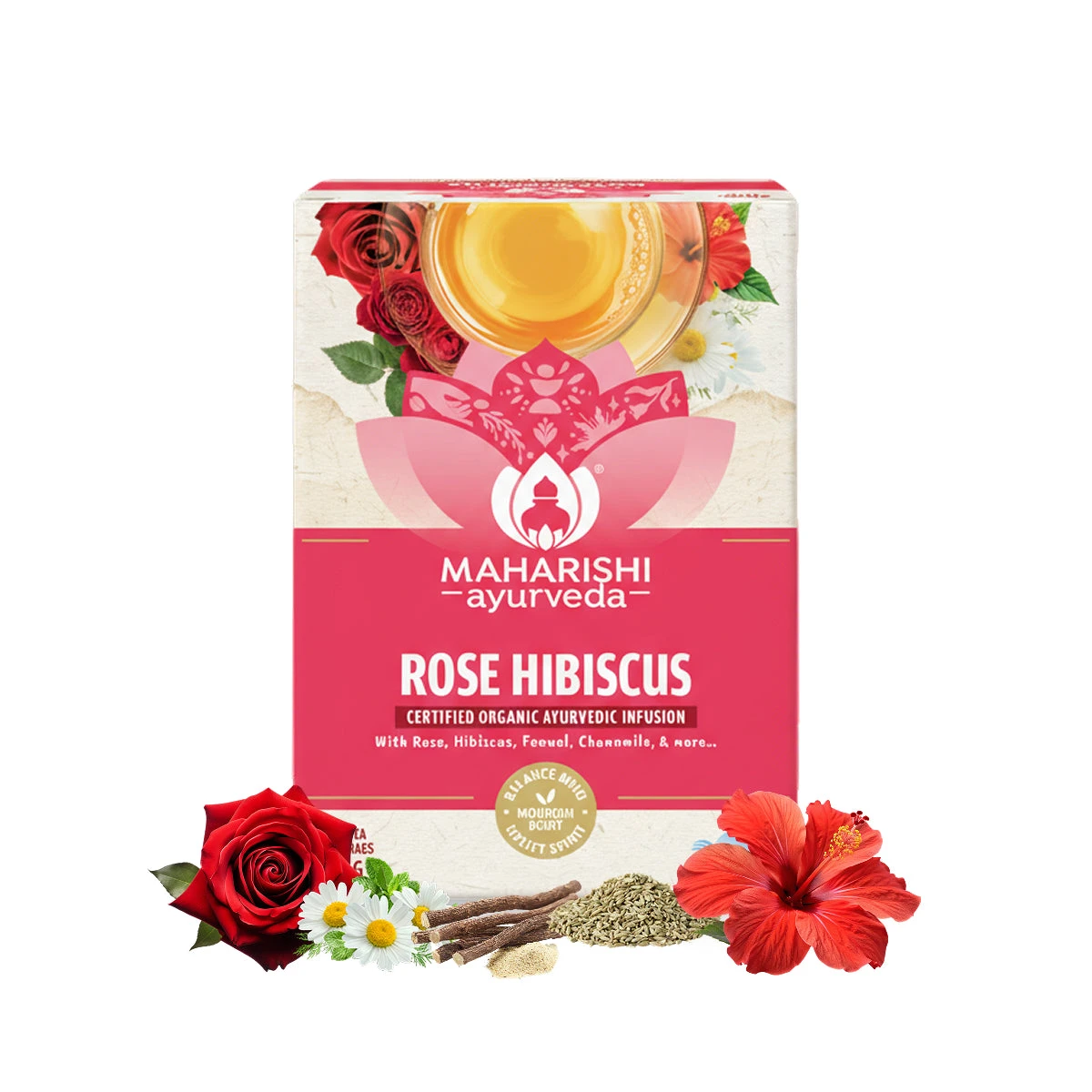 Maharishi Ayurveda Rose Hibiscus Tea Uplifting & Calming Ayurvedic Blend_1 | Indian product Online Shopping Store