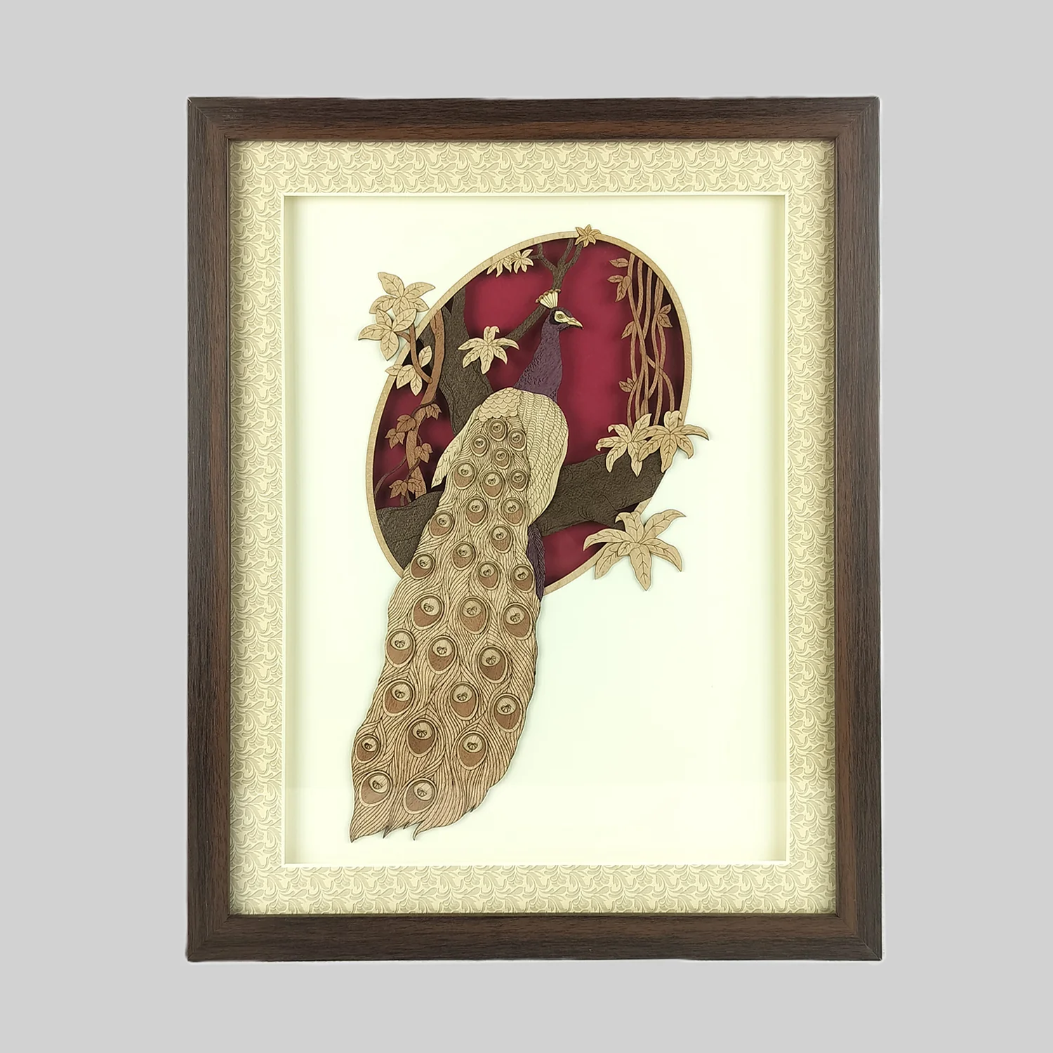 Peacock Wood Art Frame 12 in x 15 in_1 | Indian product Online Shopping Store