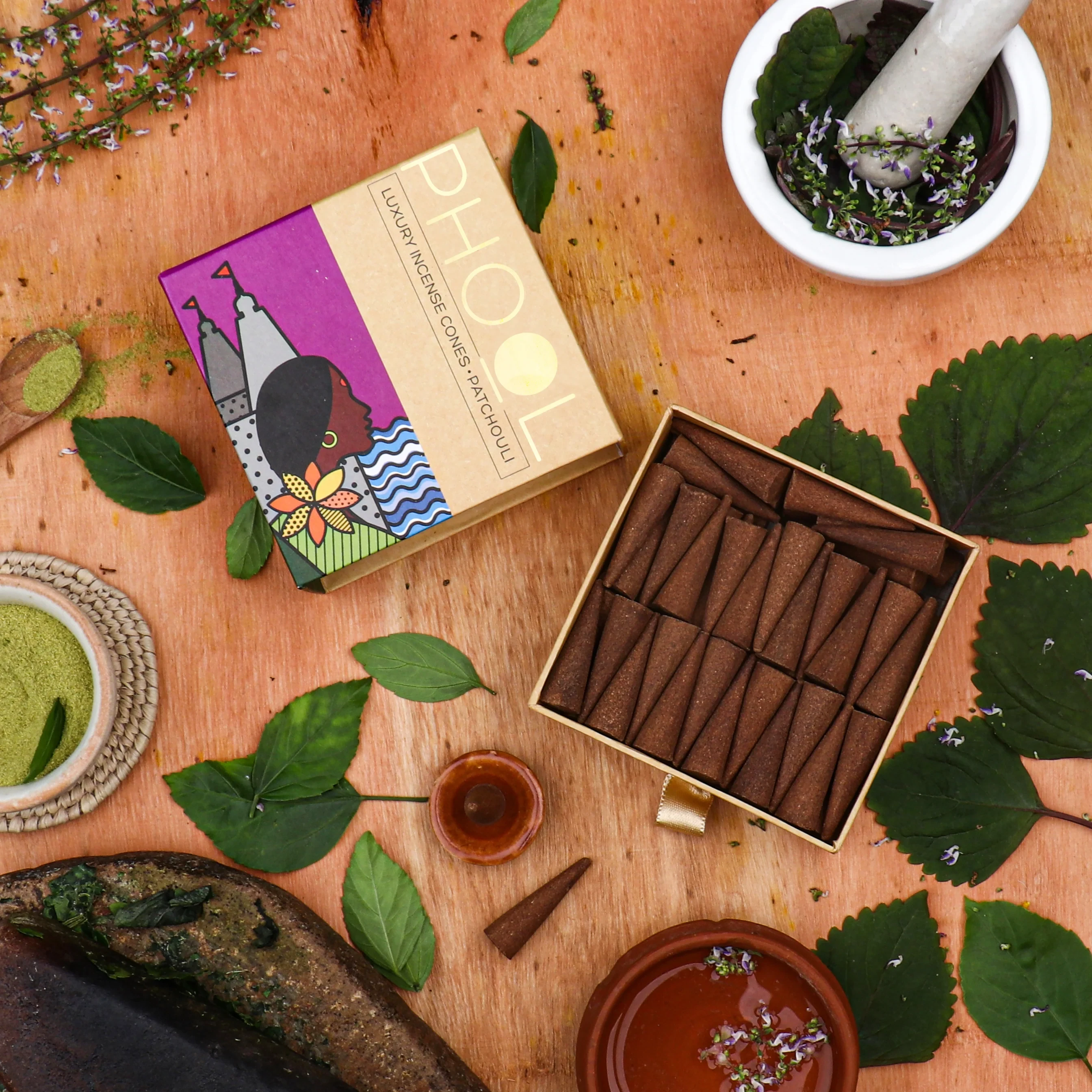 Phool Natural Incense Cones - Patchouli_1 | Indian product Online Shopping Store