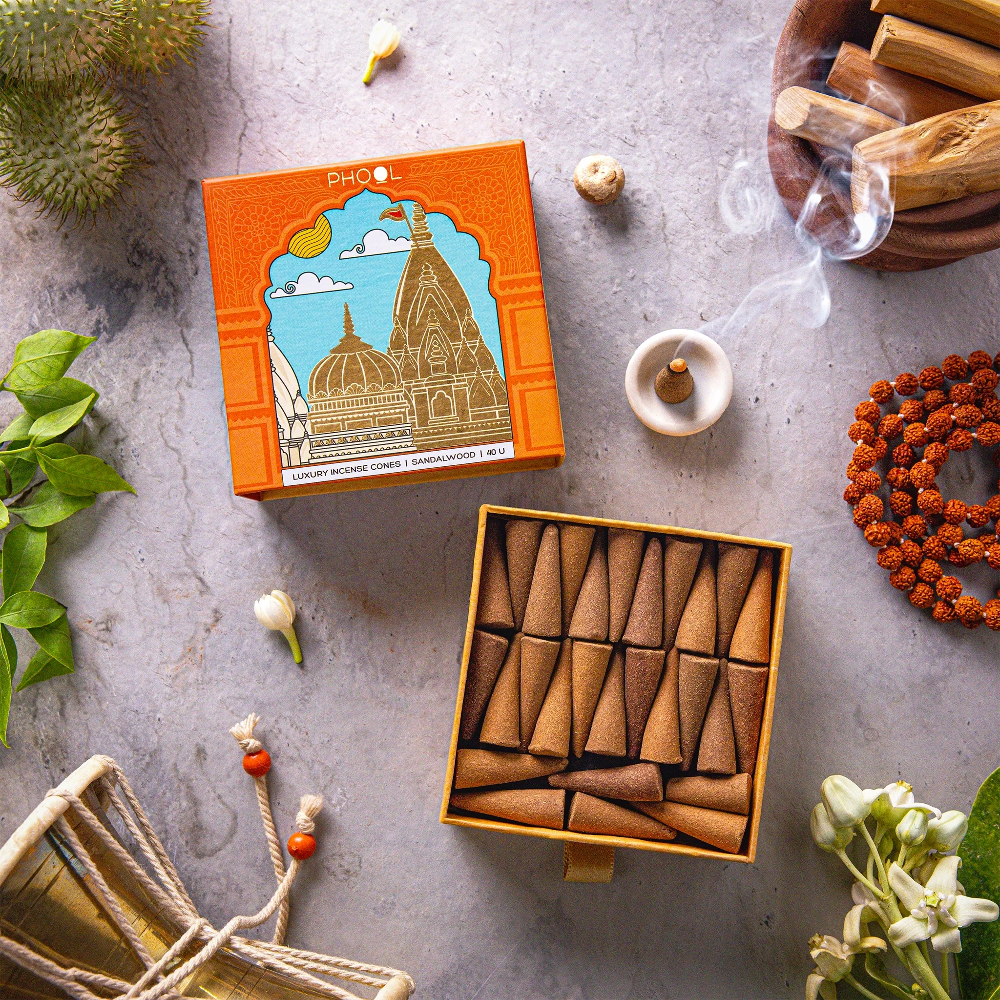Phool KVT Sandalwood Incense Cones_1 | Indian product Online Shopping Store