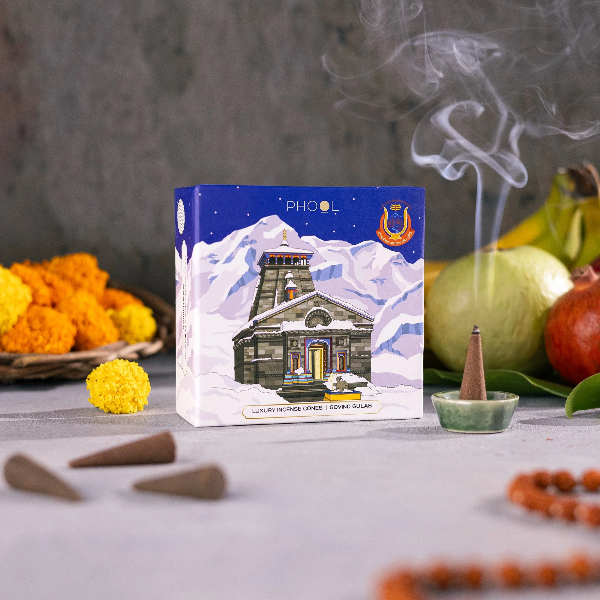 Phool Kedarnath Govind Gulab Incense Cones_1 | Indian product Online Shopping Store