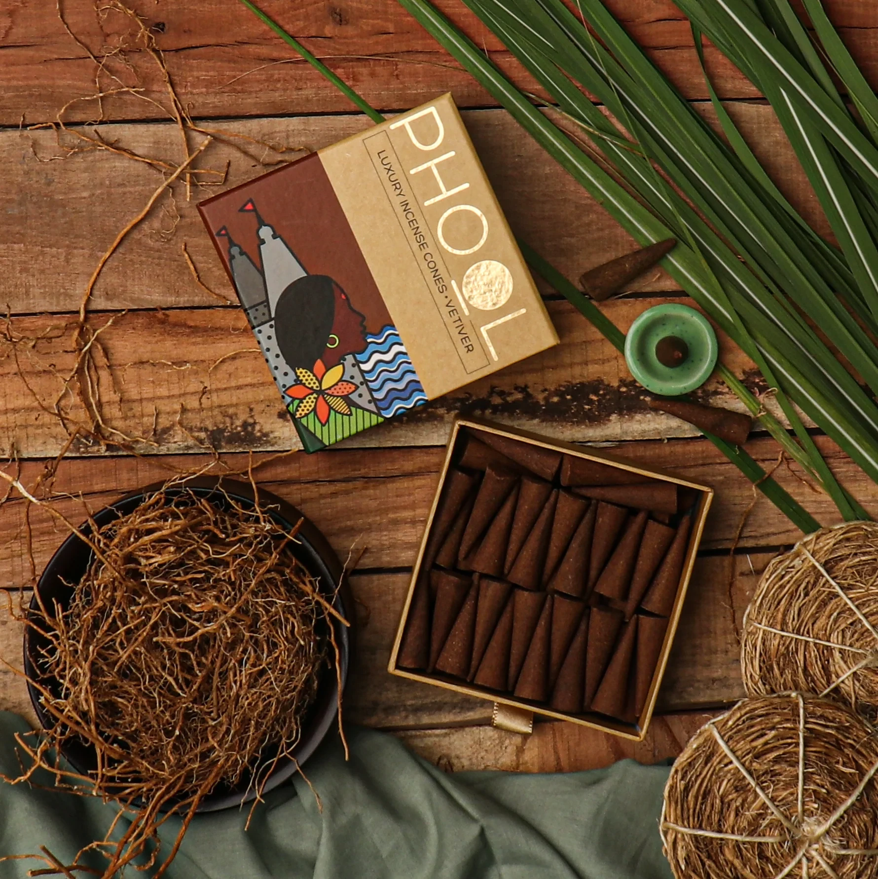 Phool Natural Incense Cones - Vetiver_1 | Indian product Online Shopping Store