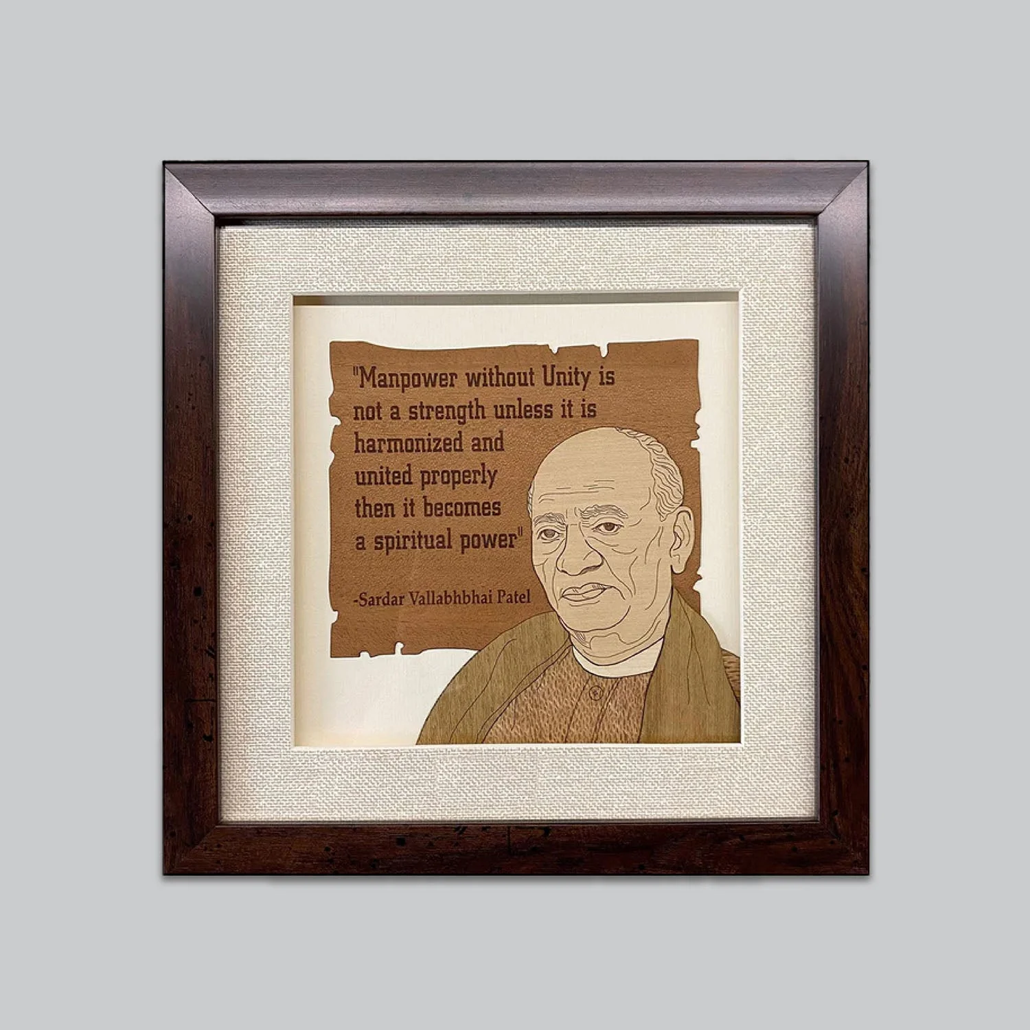 Vallabhbhai Patel Wood Art Frame 10 in x 10 in_1 | Indian product Online Shopping Store