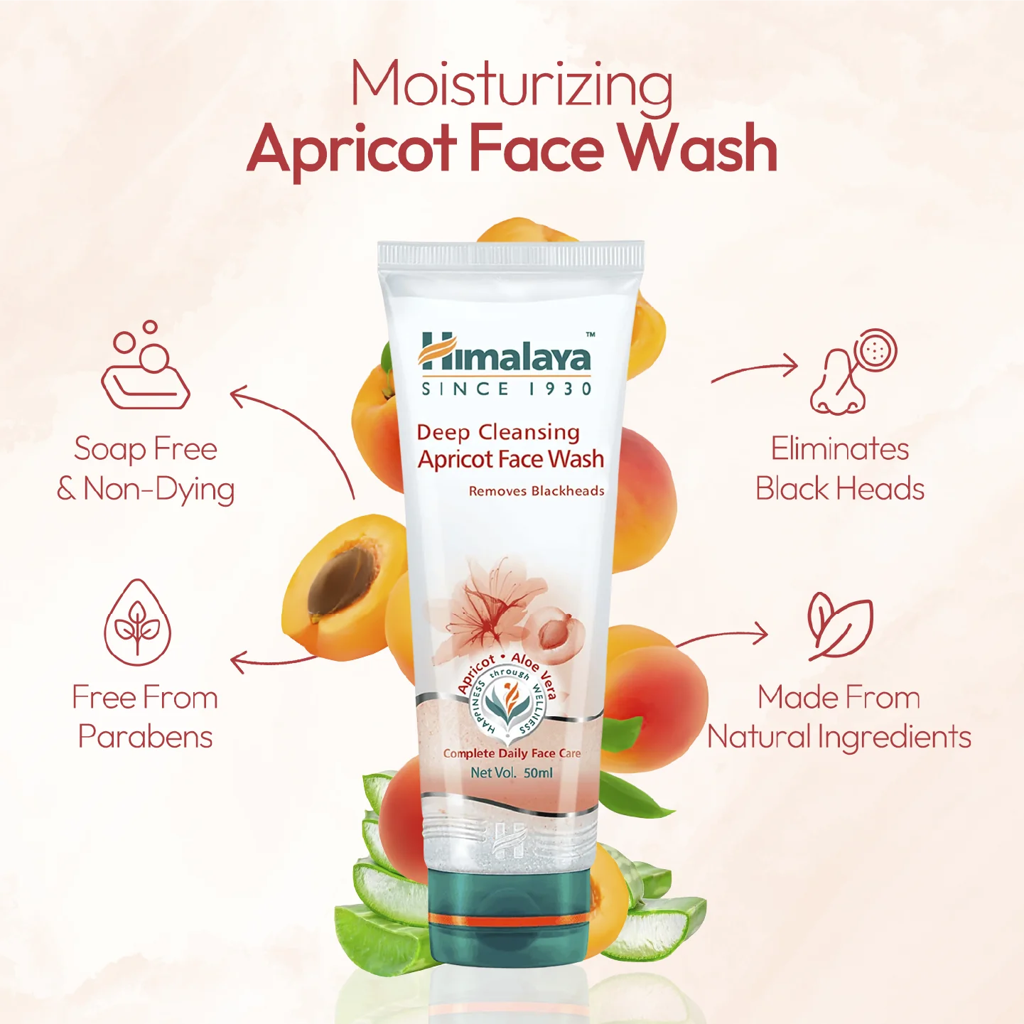 Himalaya Deep Cleansing Apricot Face Wash - Totally Indian