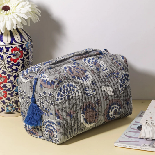 Ayuda Homes - Bloom Quilted Pouch - Totally Indian