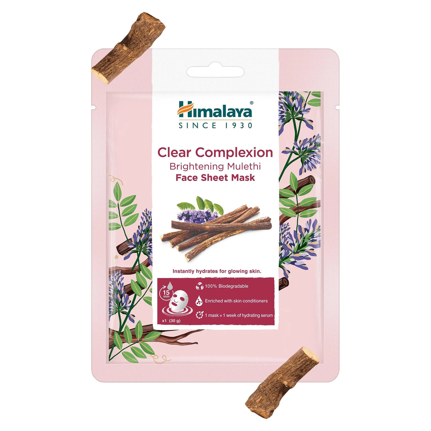 Himalaya Clear Complexion Brightening Mulethi Face Sheet Mask - Totally Indian