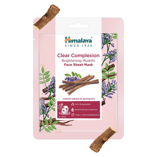 Himalaya Clear Complexion Brightening Mulethi Face Sheet Mask - Totally Indian