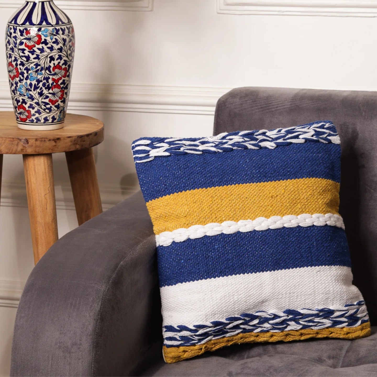 Ayuda Homes - Handloom Cushion Cover - Totally Indian