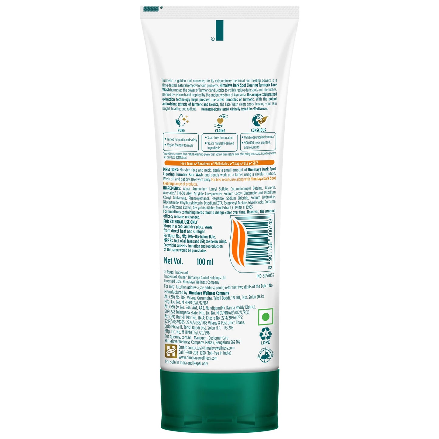 Himalaya Dark Spot Clearing Turmeric Face Wash - Totally Indian