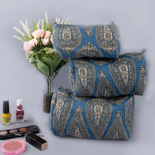 Ayuda Homes - Motif Quilted Pouches (Set of 3) - Totally Indian