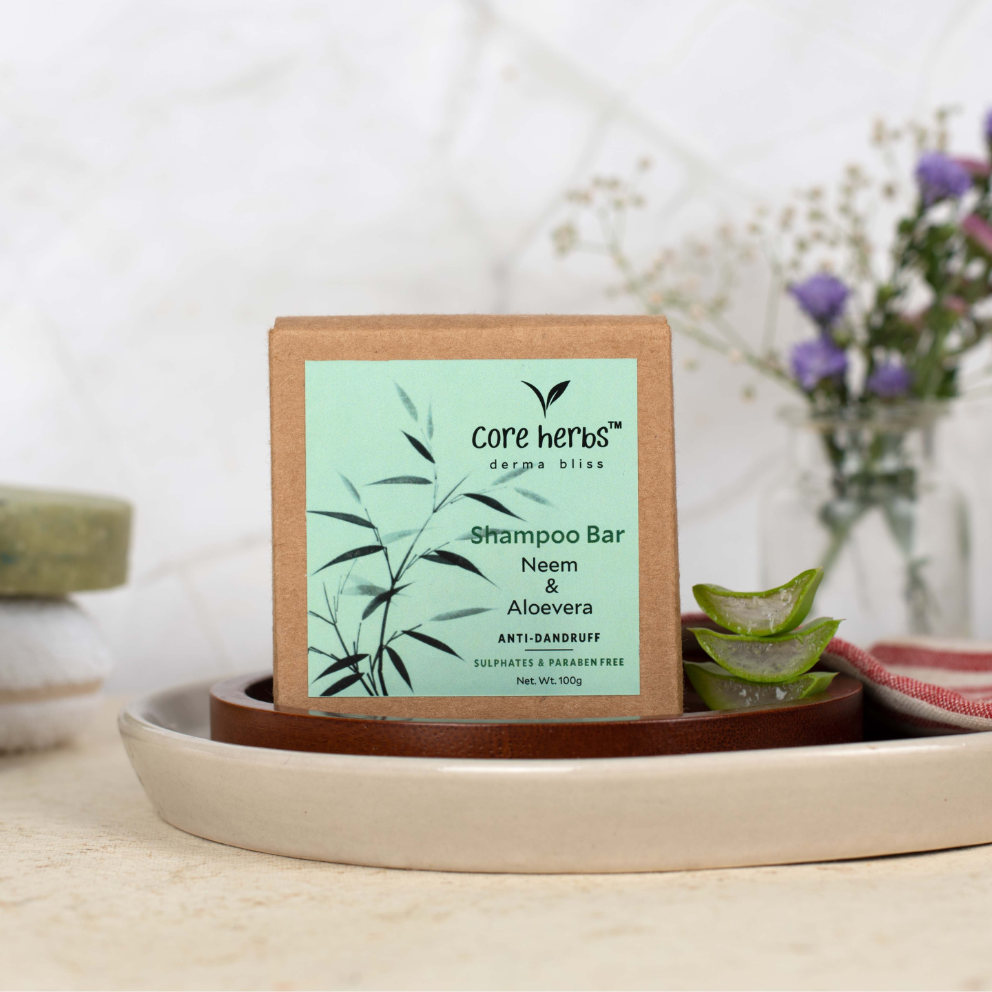 Core Herbs Neem & Alovera Shampoo Bar - Totally Indian