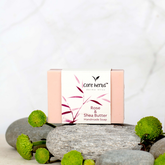 Core Herbs Rose With Shea Butter Handmade Soap - Totally Indian