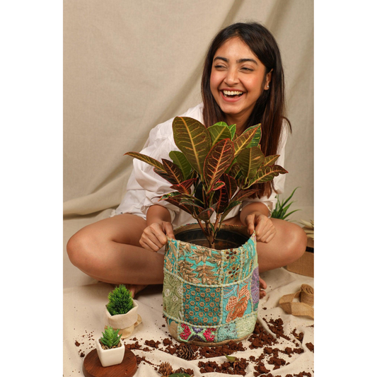 Ayuda Homes - Sea Green Pot Cover (Medium) - Totally Indian