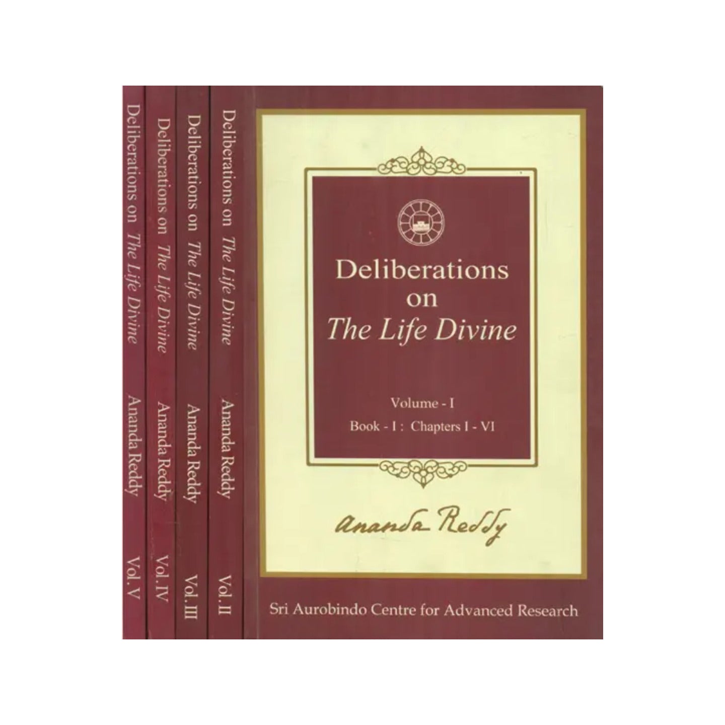 Deliberations On The Life Divine - Chapterwise Summary Talks (Set Of 5 Volumes) (An Old And Rare Book) - Totally Indian