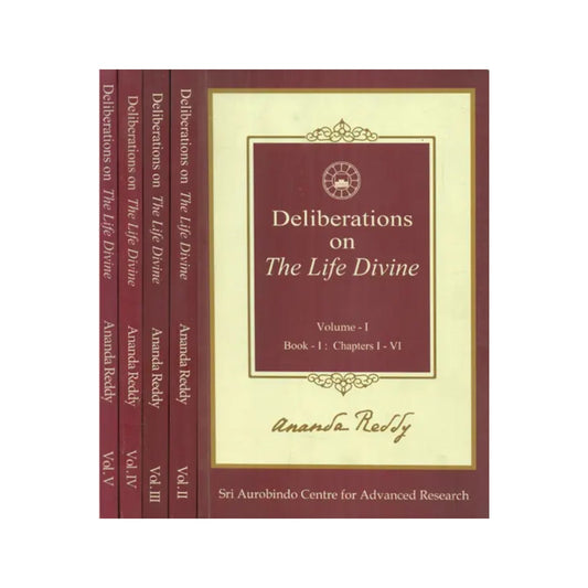 Deliberations On The Life Divine - Chapterwise Summary Talks (Set Of 5 Volumes) (An Old And Rare Book) - Totally Indian