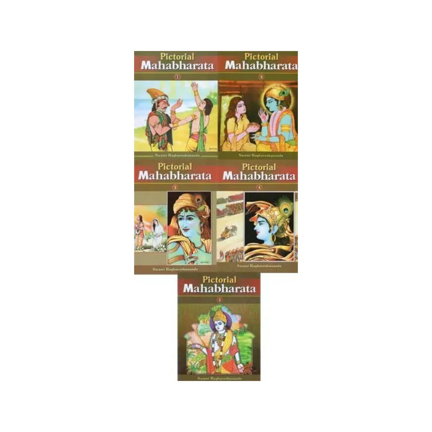 Pictorial Mahabharata (Set Of 5 Volumes) - Totally Indian