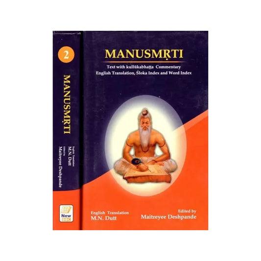 Manusmrti (Text With Kullukabhatta Commentary English Translation, Sloka Index And Word Index) (Set Of 2 Volumes) - Totally Indian