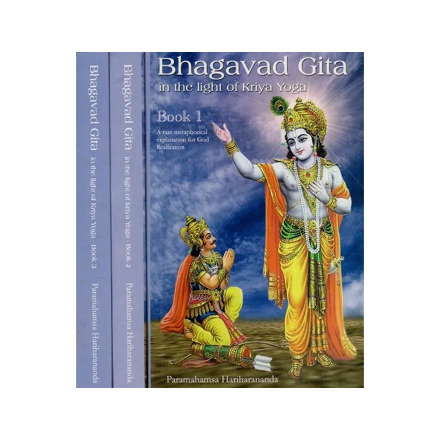 Bhagavad Gita In The Light Of Kriya Yoga- A Rare Metaphorical Explanation For God Realization In Set Of 3 Volumes (Sanskrit Text With English Transliteration And Translation - Totally Indian