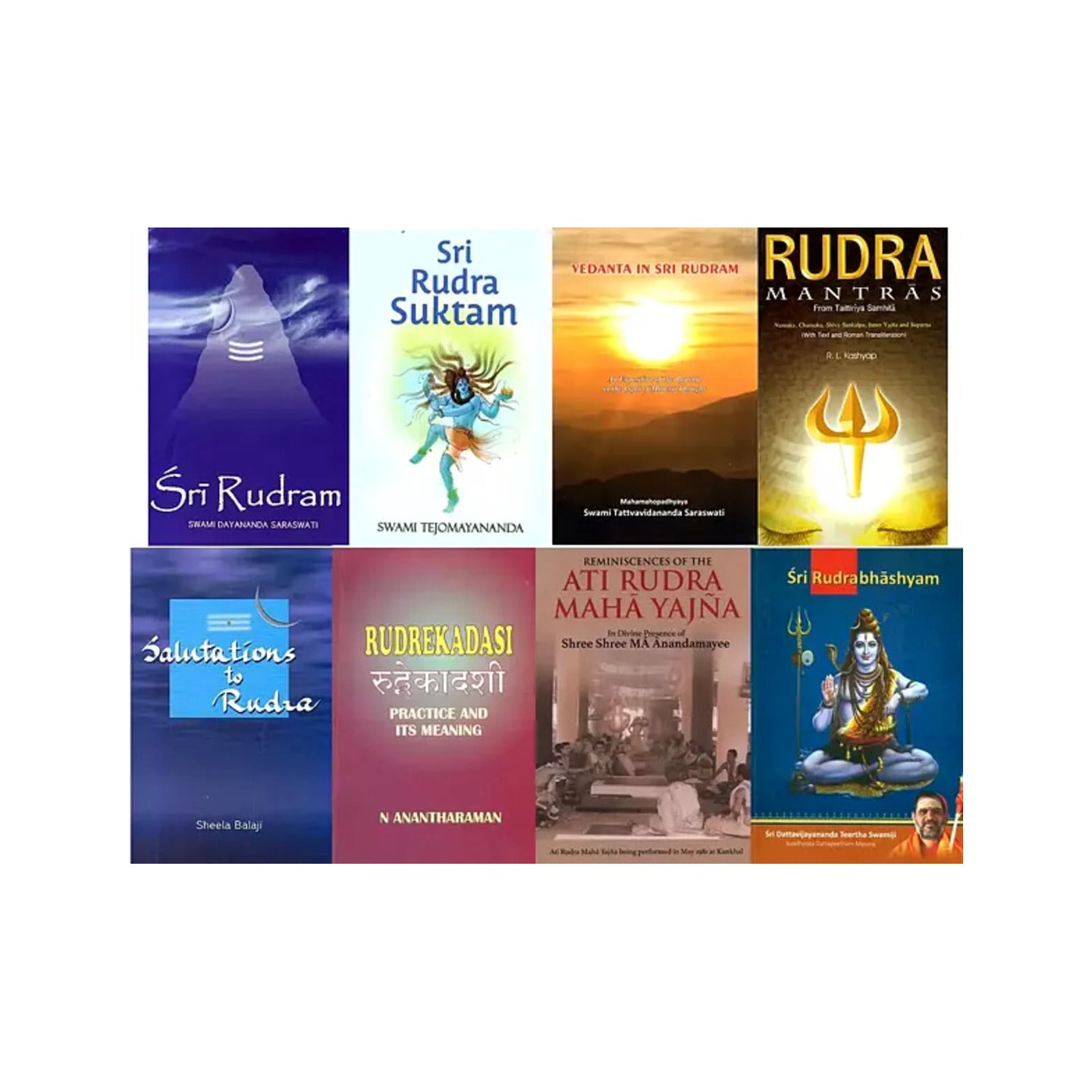 Books On Sri Rudram: The Vedic Worship Of Lord Shiva (Set Of 8 Books) - Totally Indian